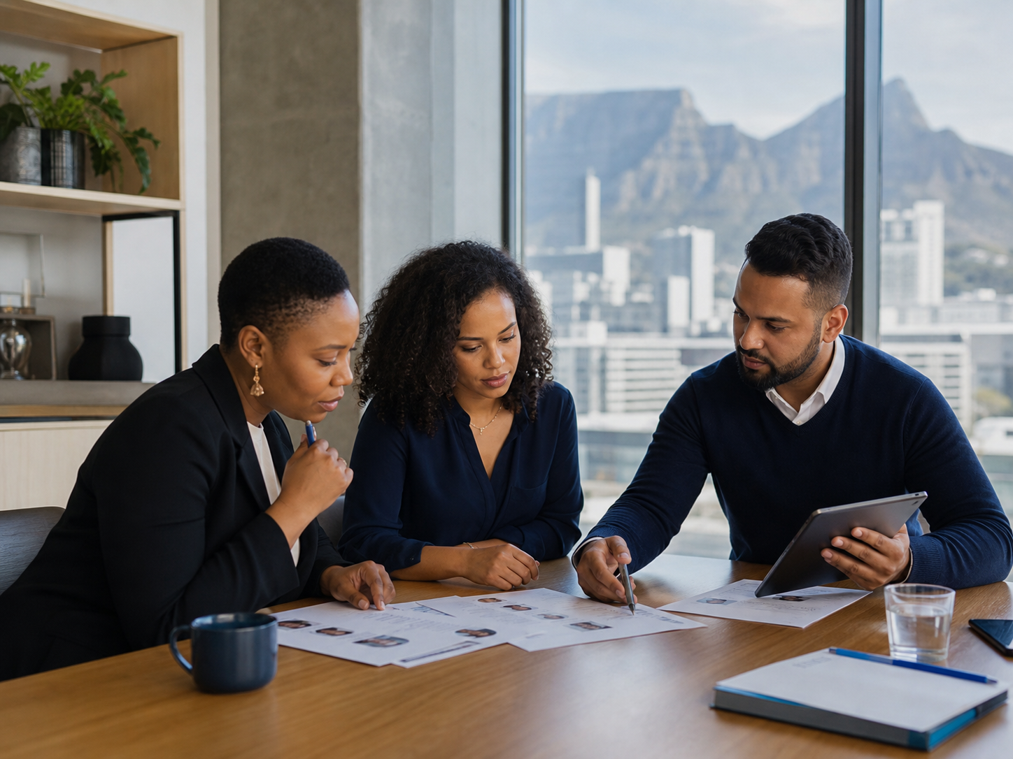 South African recruitment specialists reviewing candidate profiles