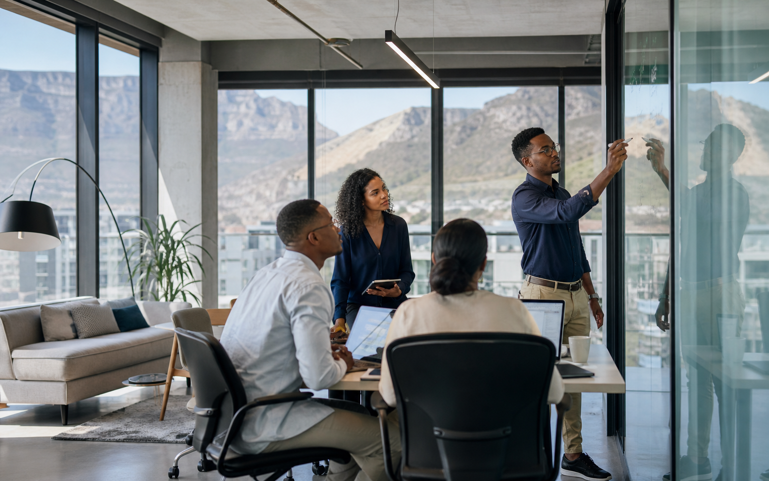 South African professionals collaborating with a global team